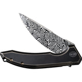 We Knife Quixotic Pocket Knife Framelock Titanium Folding Damasteel 21016DS1