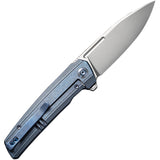 We Knife Speedster Pocket Knife Framelock Blue Titanium Folding CPM-20CV 21021B3