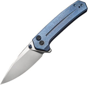 We Knife Culex Pockt Knife Button Lock Blue Titanium Folding CPM-20CV 21026B4