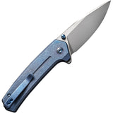 We Knife Culex Pockt Knife Button Lock Blue Titanium Folding CPM-20CV 21026B4