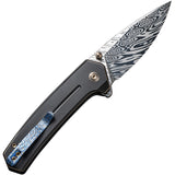 We Knife Culex Pocket Knife Button Lock Titanium Folding Damasteel 21026BDS1