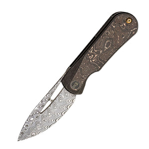 We Knife Baloo Knife Framelock Copper Foil & Titanium Folding Damasteel 21033DS1