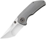 We Knife Thug Pocket Knife Framelock Gray Titanium Folding Satin CPM-20CV 2103A