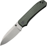 We Knife Big Banter Linerlock Green Micarta Folding CPM-20CV Pocket Knife 210452