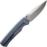 We Knife Evoke Framelock Blue Titanium Folding CPM-20CV Pocket Knife 210463