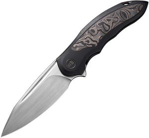We Knife Makani Framelock Titanium & Copper Foil Folding CPM-20CV Knife 21048B1