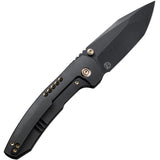 We Knife Trogon Framelock Black Titanium Folding CPM-20CV Pocket Knife 22002B2