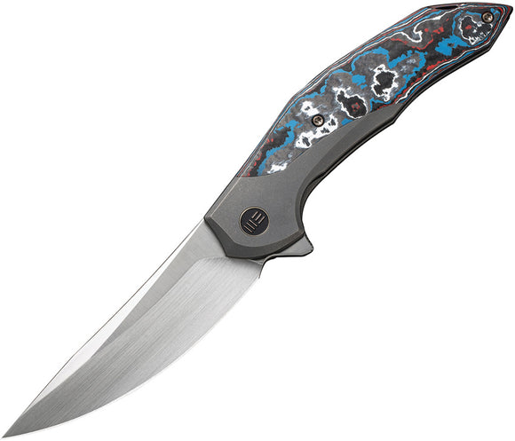 We Knife Merata Framelock LTD Titanium & Fat Carbon Folding 20CV Knife 22008B2