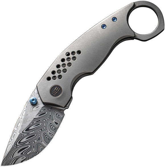 We Knife Envisage Framelock Gray Titanium Folding Damasteel Knife 22013DS1