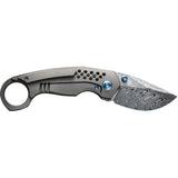 We Knife Envisage Framelock Gray Titanium Folding Damasteel Knife 22013DS1