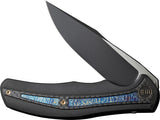 We Knife Zonda Framelock Black & Flamed Titanium & CF Folding 20CV Knife 220161