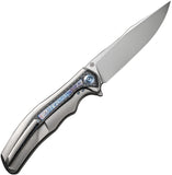 We Knife Zonda Framelock Gray & Flamed Titanium & CF Folding 20CV Knife 220162