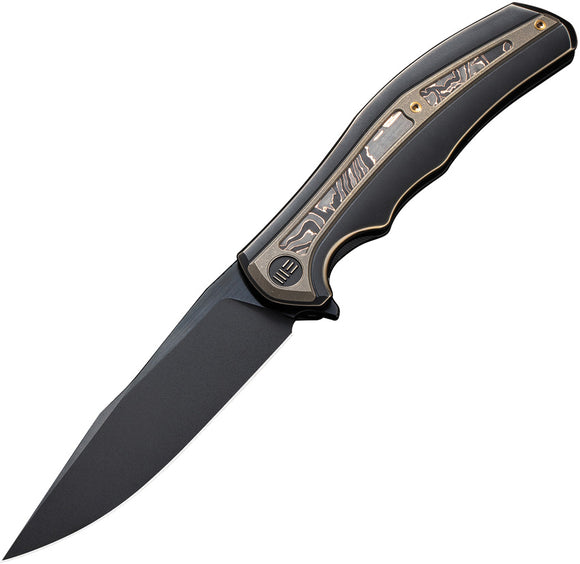 We Knife Zonda Framelock Black/Bronze Titanium & Copper CF Folding Knife 220163