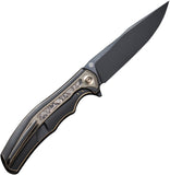 We Knife Zonda Framelock Black/Bronze Titanium & Copper CF Folding Knife 220163