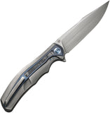 We Knife Zonda Framelock Gray & Blue Titanium & CF Folding CPM-20CV Knife 220164