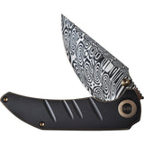 We Knife Riff-Raff Framelock Black Titanium Folding Damasteel Knife 22020BDS1