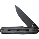 We Knife Navo Linerlock Black Canvas Micarta Folding 20CV Pocket Knife 220261