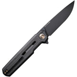 We Knife Navo Linerlock Black Canvas Micarta Folding 20CV Pocket Knife 220261