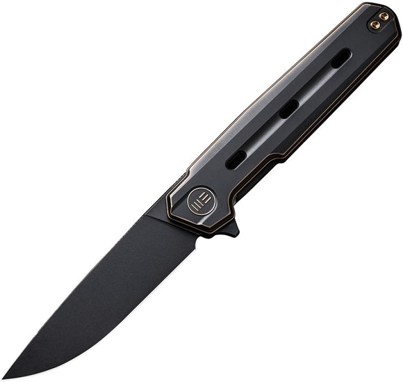 We Knife Navo Linerlock Black & Bronze Titanium Folding 20CV Pocket Knife 220263