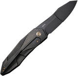 We Knife Solid Framelock Black Titanium Folding CPM-20CV Pocket Knife 220281