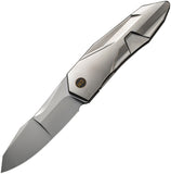 We Knife Solid Framelock Bead Blasted Titanium Folding CPM-20CV Knife 220282