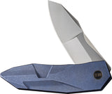 We Knife Solid Framelock Blue Titanium Folding CPM-20CV Pocket Knife 220284