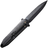 We Knife Diatomic Framelock Black Etched Titanium Folding 20CV Knife 220324