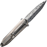 We Knife Diatomic Framelock Polished Titanium Folding Damasteel Knife 22032DS1