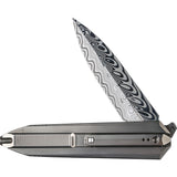 We Knife Diatomic Framelock Polished Titanium Folding Damasteel Knife 22032DS1
