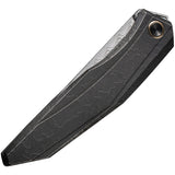We Knife Cybernetic LTD Black Etched Titanium Folding Damasteel Knife 22033DS1
