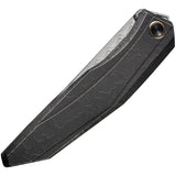 We Knife Cybernetic LTD Black Etched Titanium Folding Damasteel Knife OPEN BOX