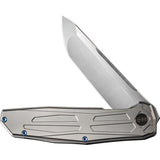 We Knife Shadowfire Framelock Gray Titanium Folding 20CV Pocket Knife 220352