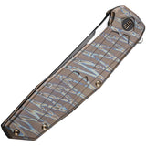 We Knife Shadowfire Framelock Tiger Stripe Titanium Folding 20CV Knife 220354