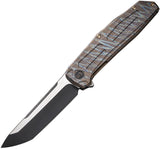 We Knife Shadowfire Framelock Tiger Stripe Titanium Folding 20CV Knife 220354