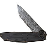 We Knife Shadowfire Black & Bronze Titanium Folding Damasteel Knife 22035DS1