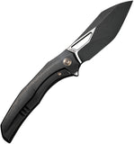 We Knife Ignio Framelock Black Titanium Folding CPM-20CV Pocket Knife 22042B1