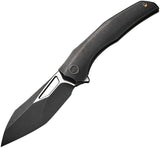 We Knife Ignio Framelock Black Titanium Folding CPM-20CV Pocket Knife 22042B1