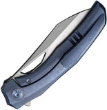 We Knife Ignio Framelock Blue Titanium Folding CPM-20CV Pocket Knife 22042B3