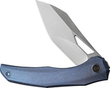 We Knife Ignio Framelock Blue Titanium Folding CPM-20CV Pocket Knife 22042B3