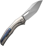 We Knife Ignio Framelock Polished Titanium Folding CPM-20CV Pocket Knife 22042B4
