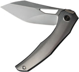 We Knife Ignio Framelock Polished Titanium Folding CPM-20CV Pocket Knife  OPEN BOX
