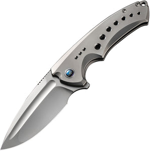 We Knife Nexusia Framelock LTE Polished Titanium Folding CPM-20CV Knife 220444