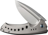 We Knife Nexusia Framelock LTE Polished Titanium Folding CPM-20CV Knife 220444