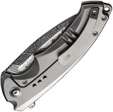 We Knife Nexusia Framelock LTE Polish Titanium Folding Damasteel Knife 22044DS1
