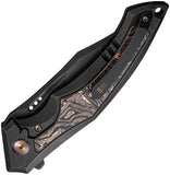 We Knife Orpheus LTD Black Titanium & Copper Foil CF Folding 20CV Knife 230093