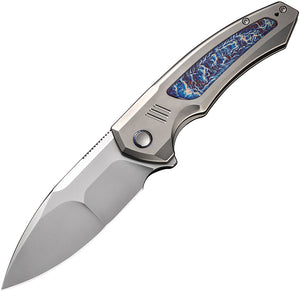 We Knife Hyperactive Framelock Gray & Flamed Titanium Folding Vanax Knife 230301