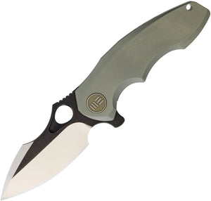 WE KNIFE CO Framelock Green Titanium Handle Stainless Folding Blade Knife 605I