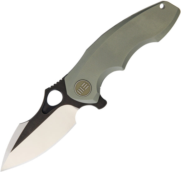 WE KNIFE CO Framelock Green Titanium Handle Stainless Folding Blade Knife 605I