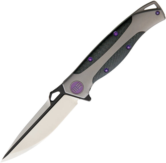 WE KNIFE CO Framelock Gray Titanium & Carbon Fiber Handle Folding Knife 606CFC