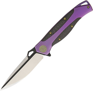 WE KNIFE Framelock Purple Titanium & Carbon Fiber Folding Knife 606CFD